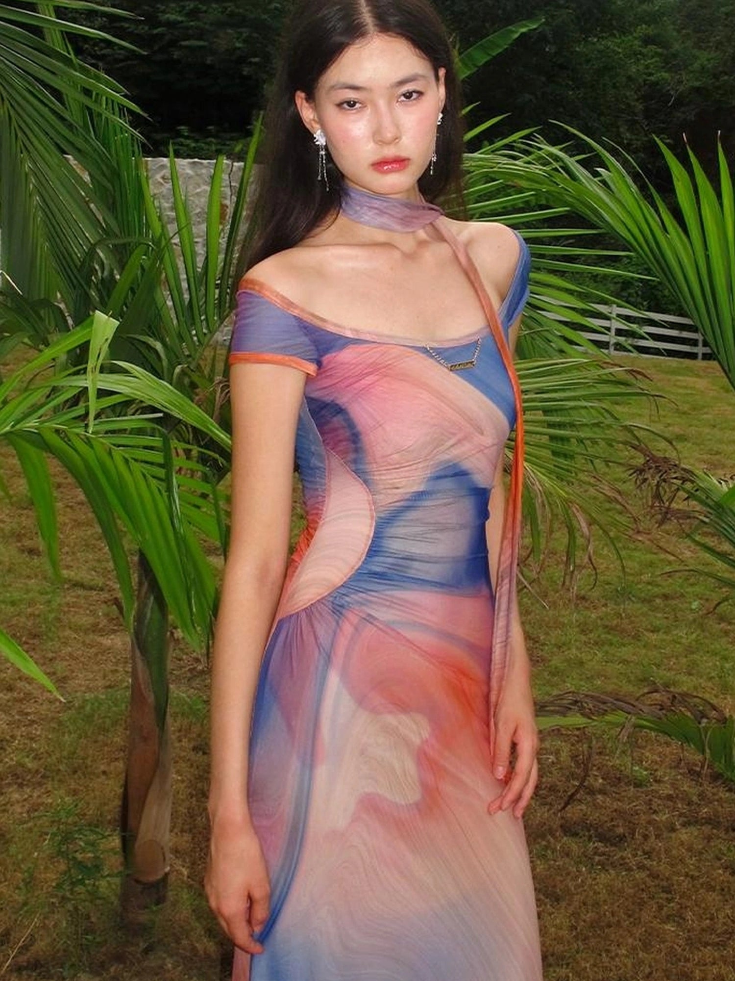 OfAkiva Oil Painting Floral Sundress