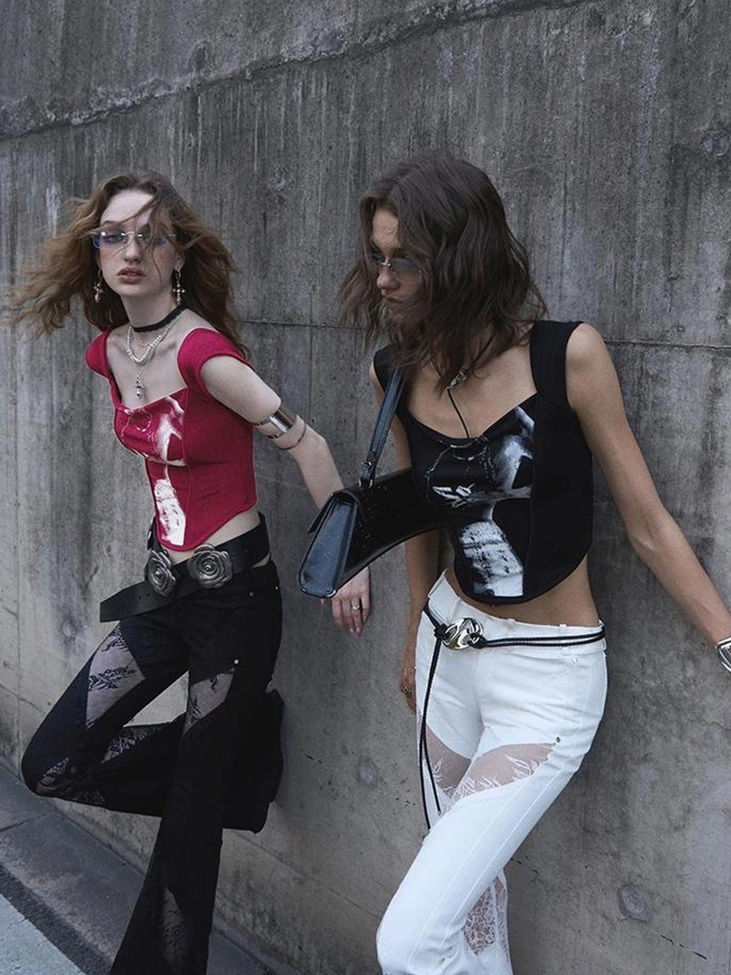 OfAkiva Phantom Butterfly White Silhouette Print Soft Camisole