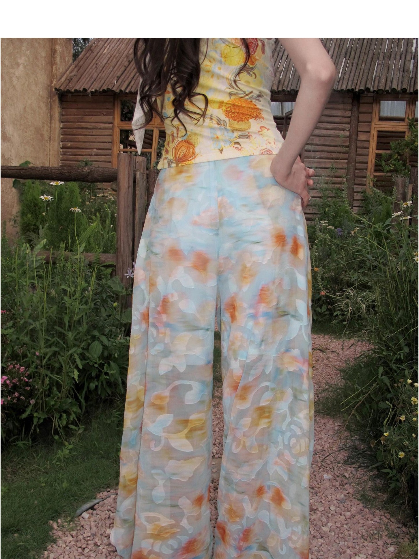 OfAkiva Relaxed Resort Printed Slit High Waist Women&