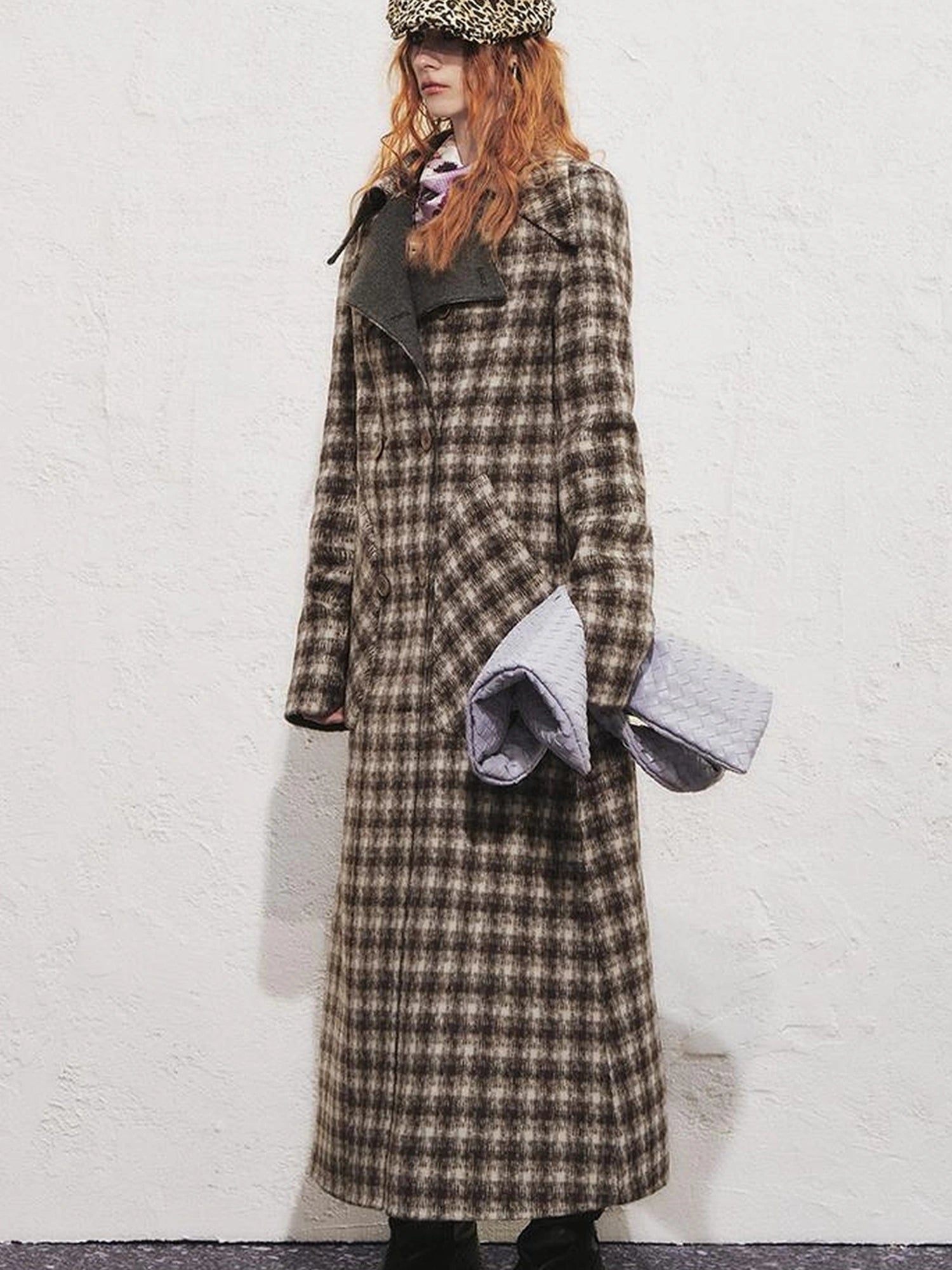 OfAkiva Reversible Manchester Tweed Long Coat