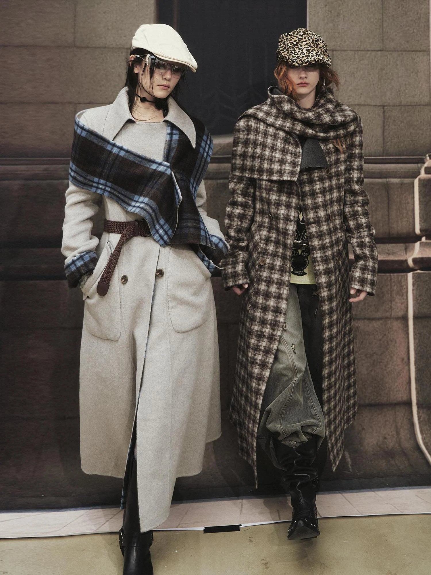 OfAkiva Reversible Manchester Tweed Long Coat