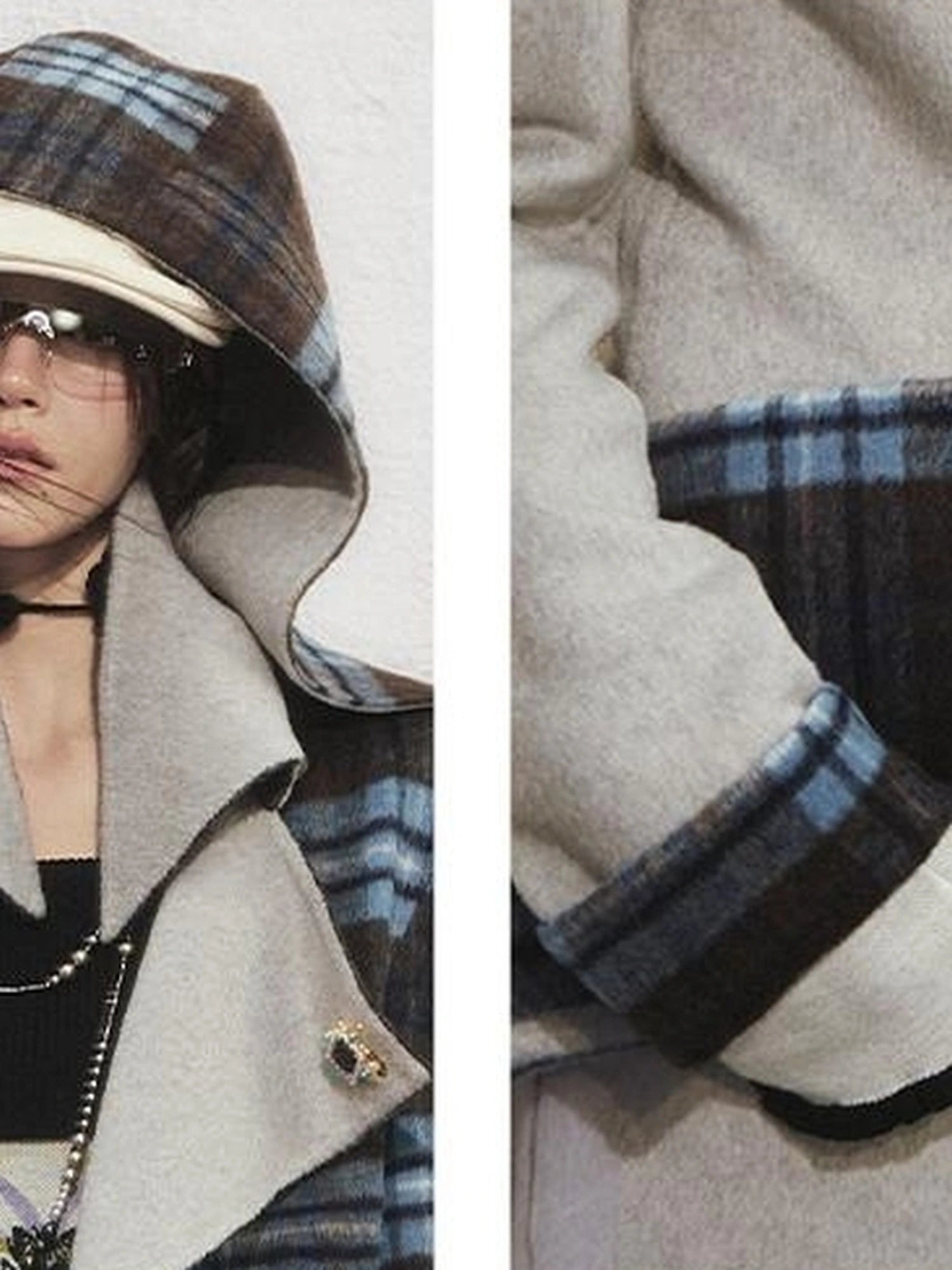 OfAkiva Reversible Manchester Tweed Long Coat