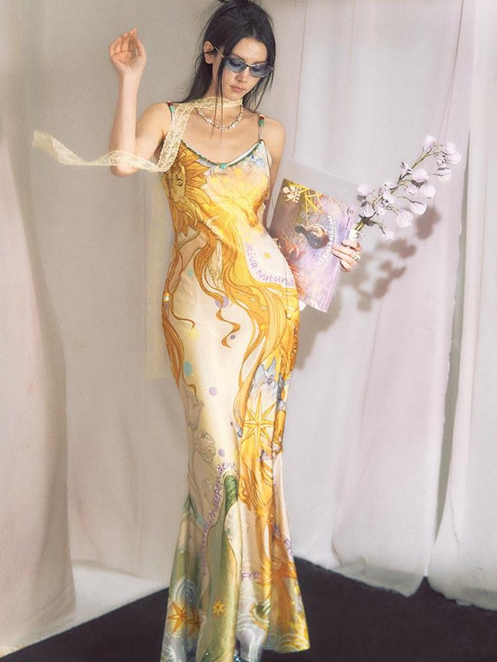 OfAkiva Rhinestone Beaded Mystic Print Women&