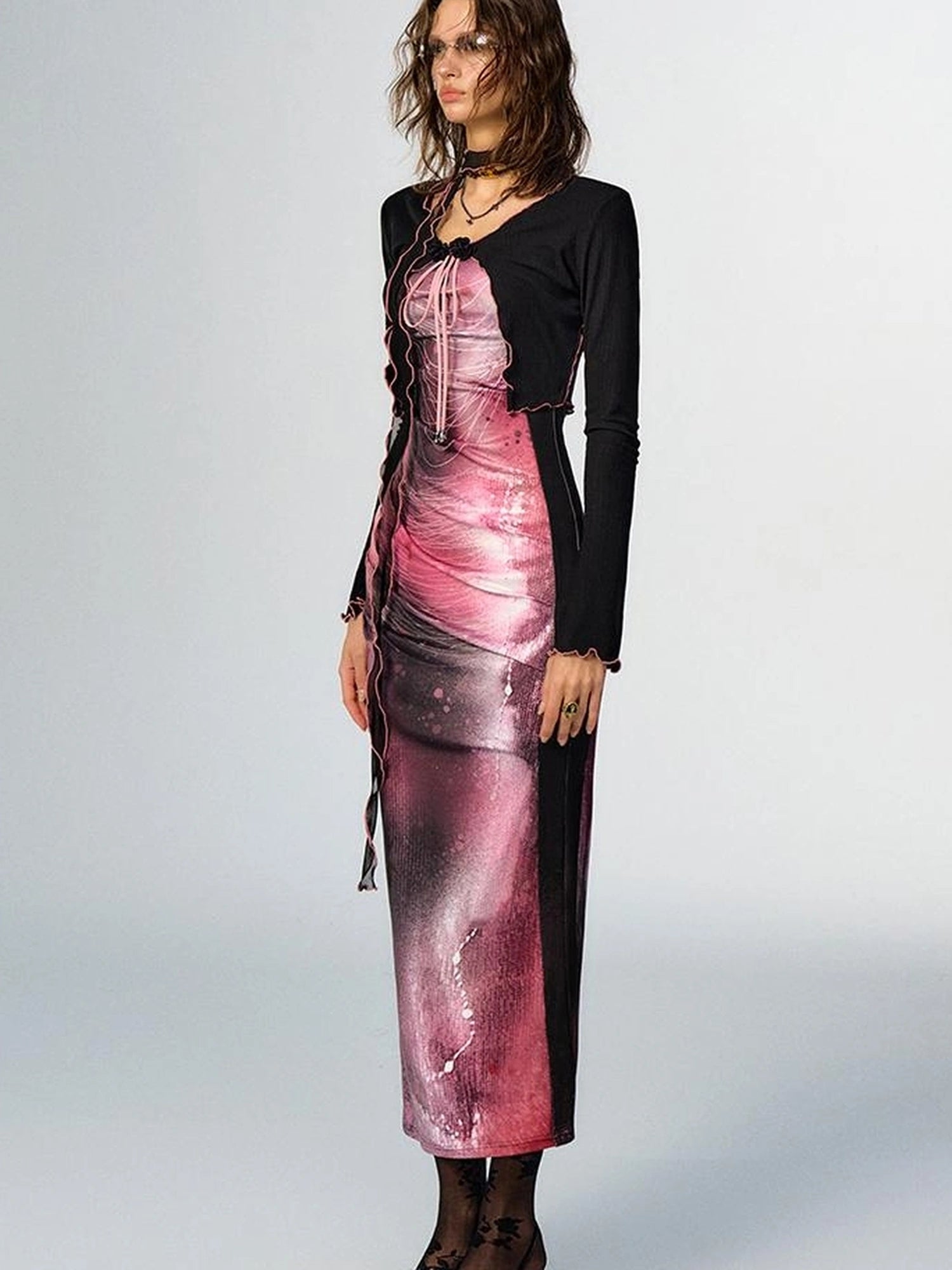 OfAkiva Secret Glaze Print Bodycon Dress