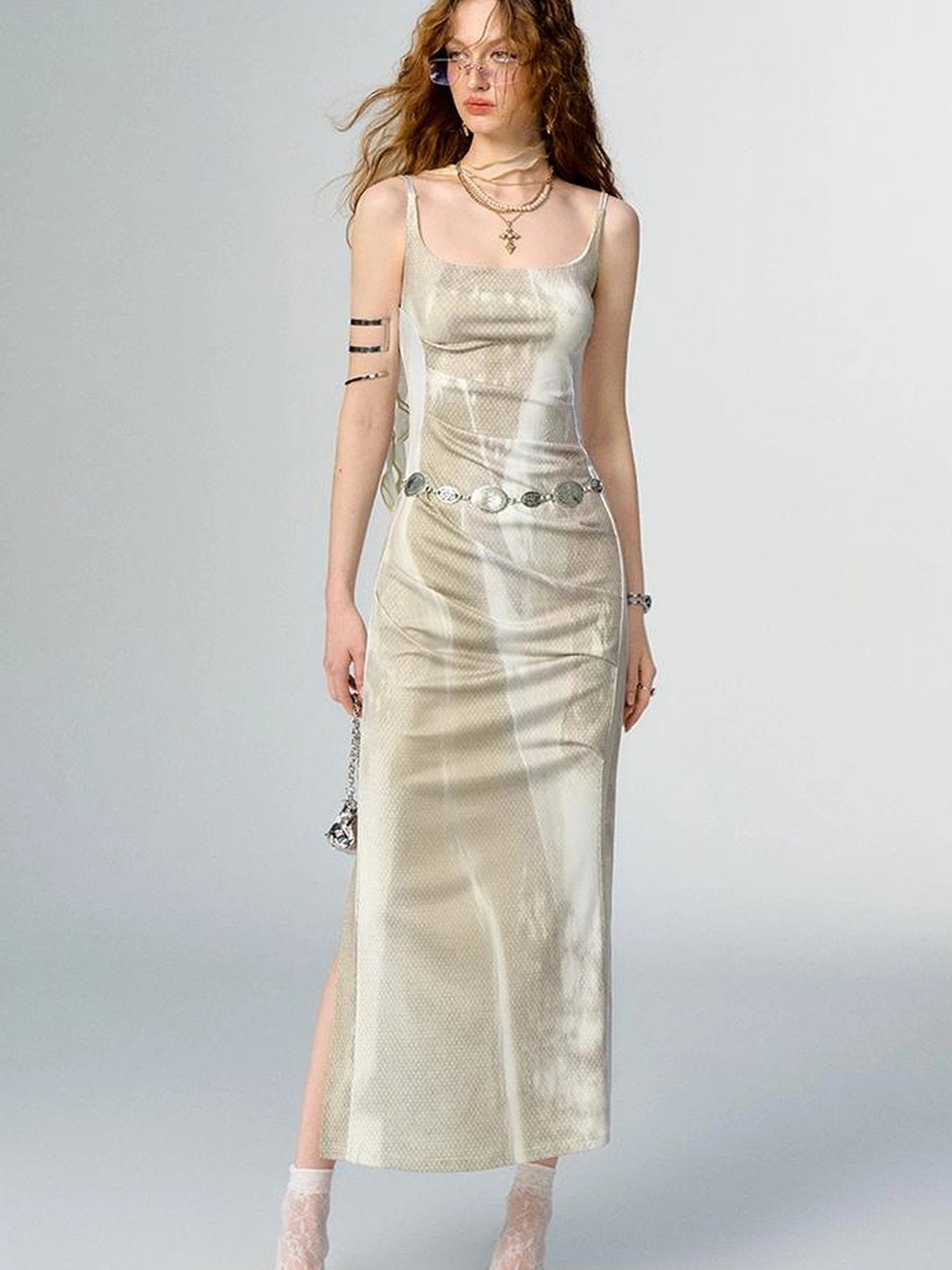 OfAkiva Secret Glaze Print Bodycon Dress