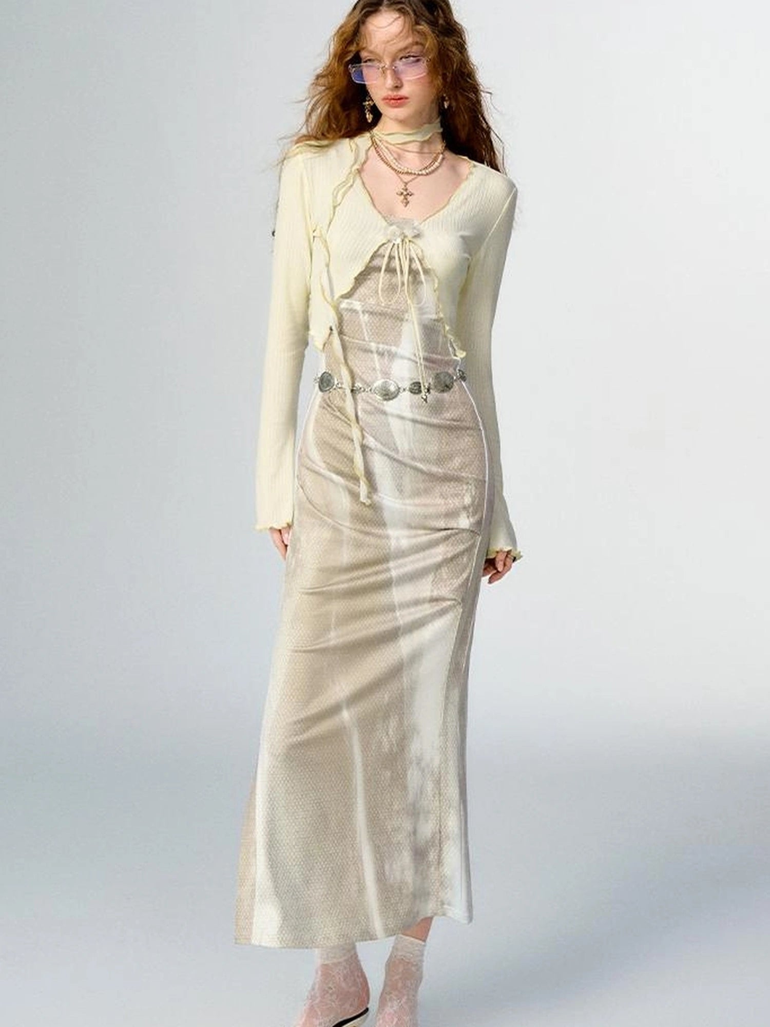 OfAkiva Secret Glaze Print Bodycon Dress