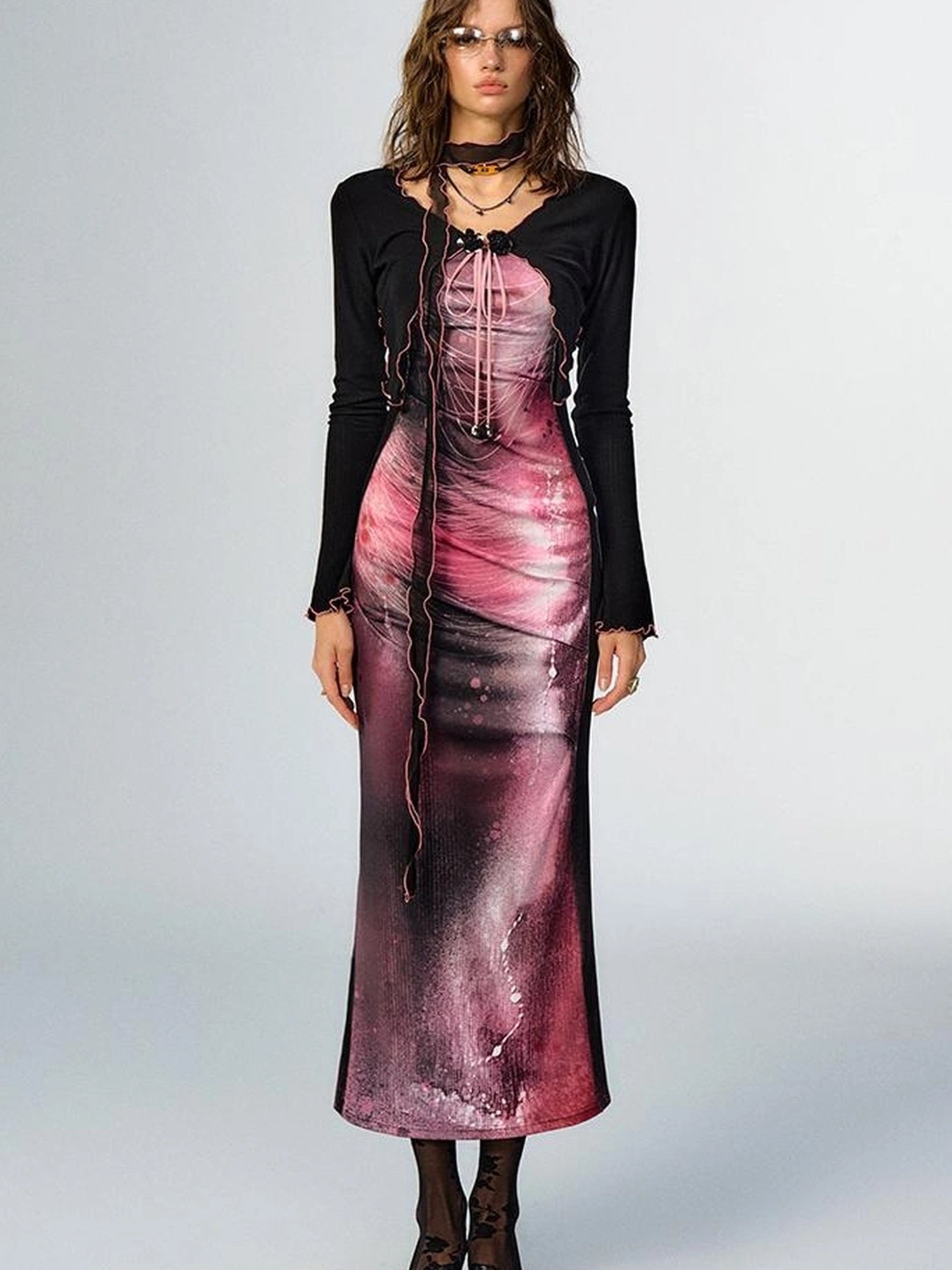 OfAkiva Secret Glaze Print Bodycon Dress