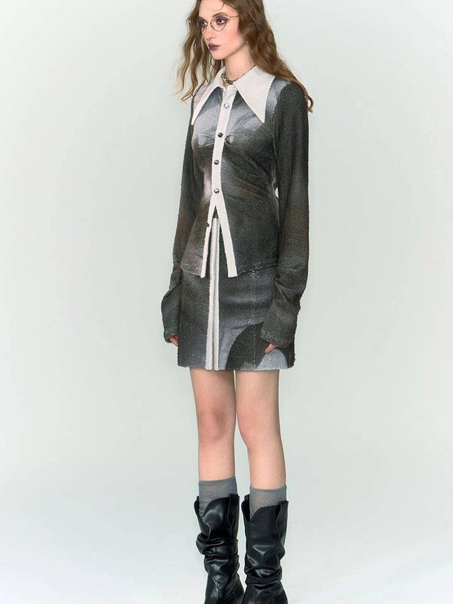 OfAkiva Silhouette Print Fleece Knit Set