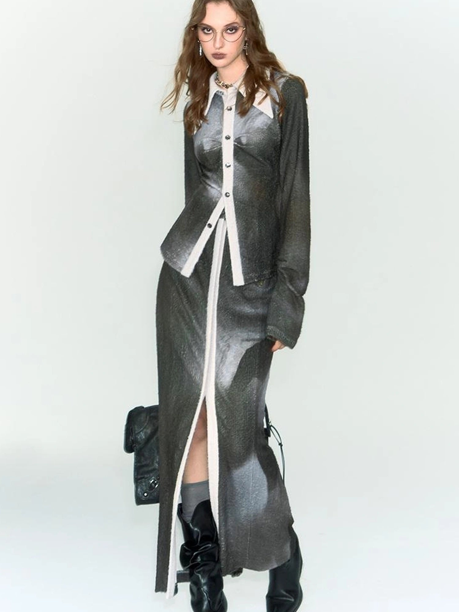 OfAkiva Silhouette Print Fleece Knit Set