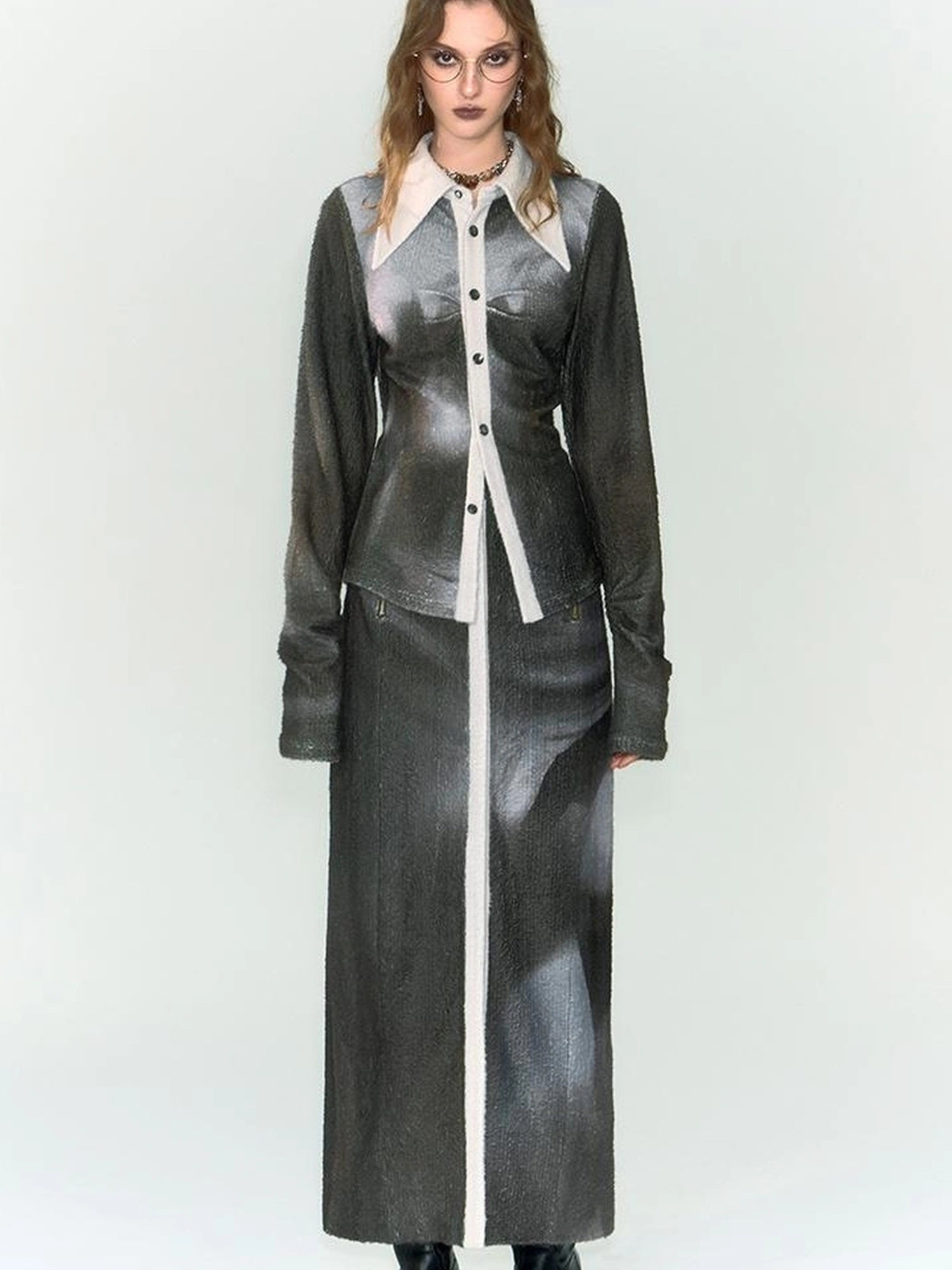 OfAkiva Silhouette Print Fleece Knit Set