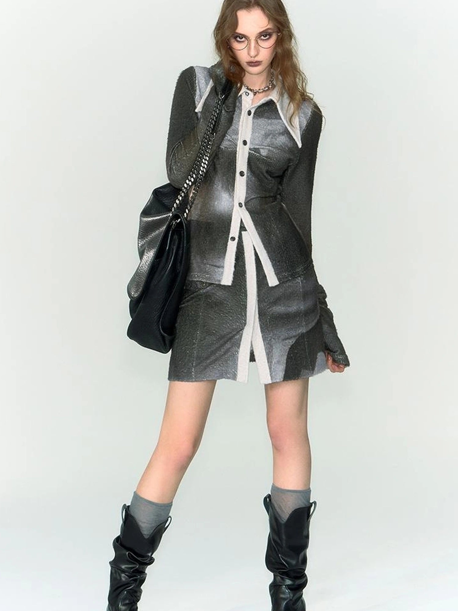 OfAkiva Silhouette Print Fleece Knit Set