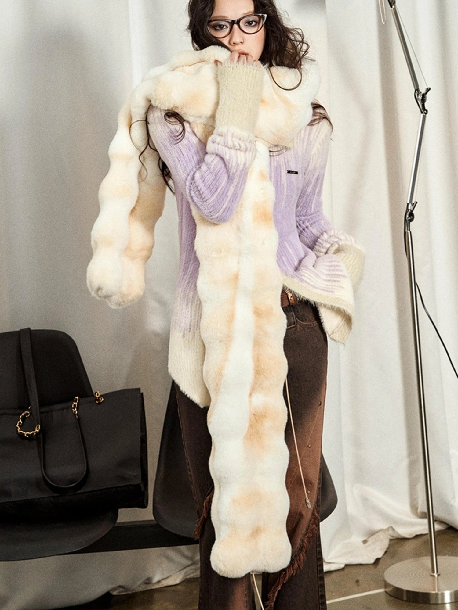 OfAkiva Soft Snowfall Douchi Knit Scarf