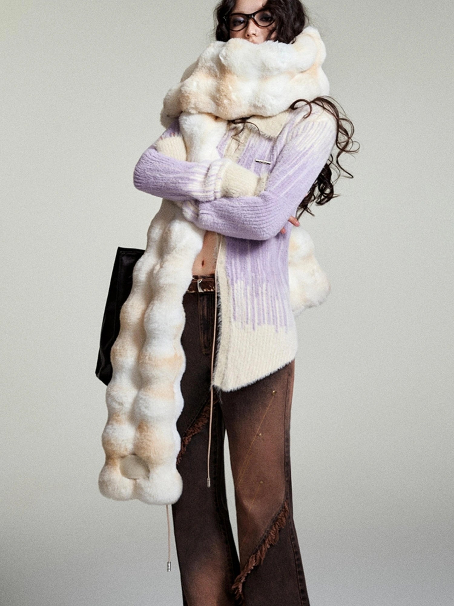 OfAkiva Soft Snowfall Douchi Knit Scarf