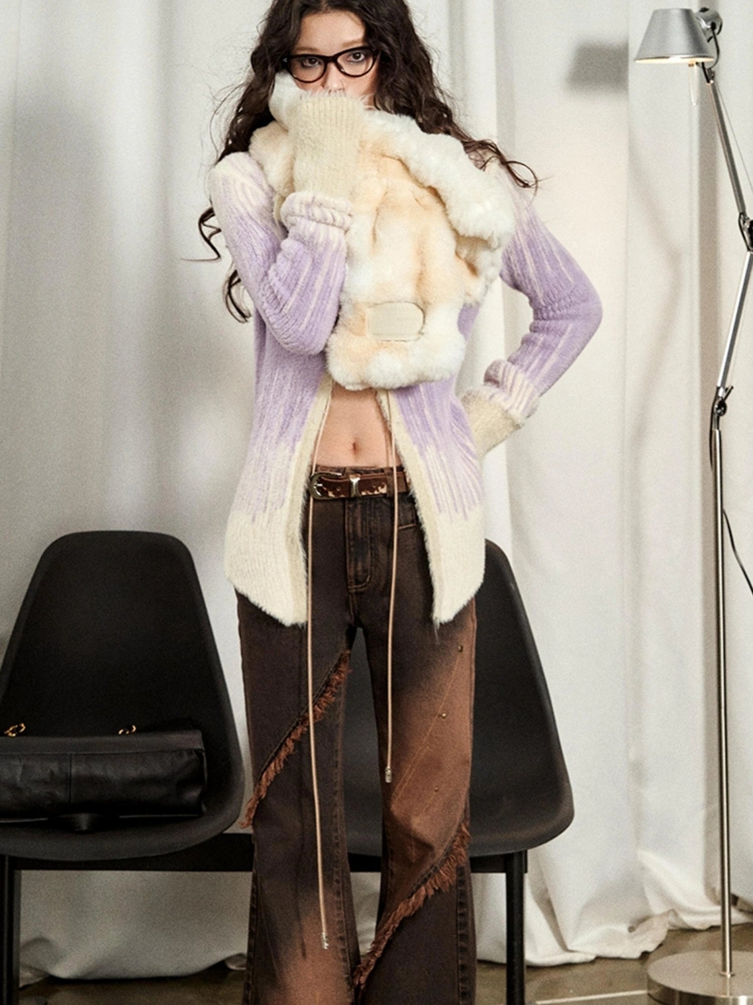 OfAkiva Soft Snowfall Douchi Knit Scarf