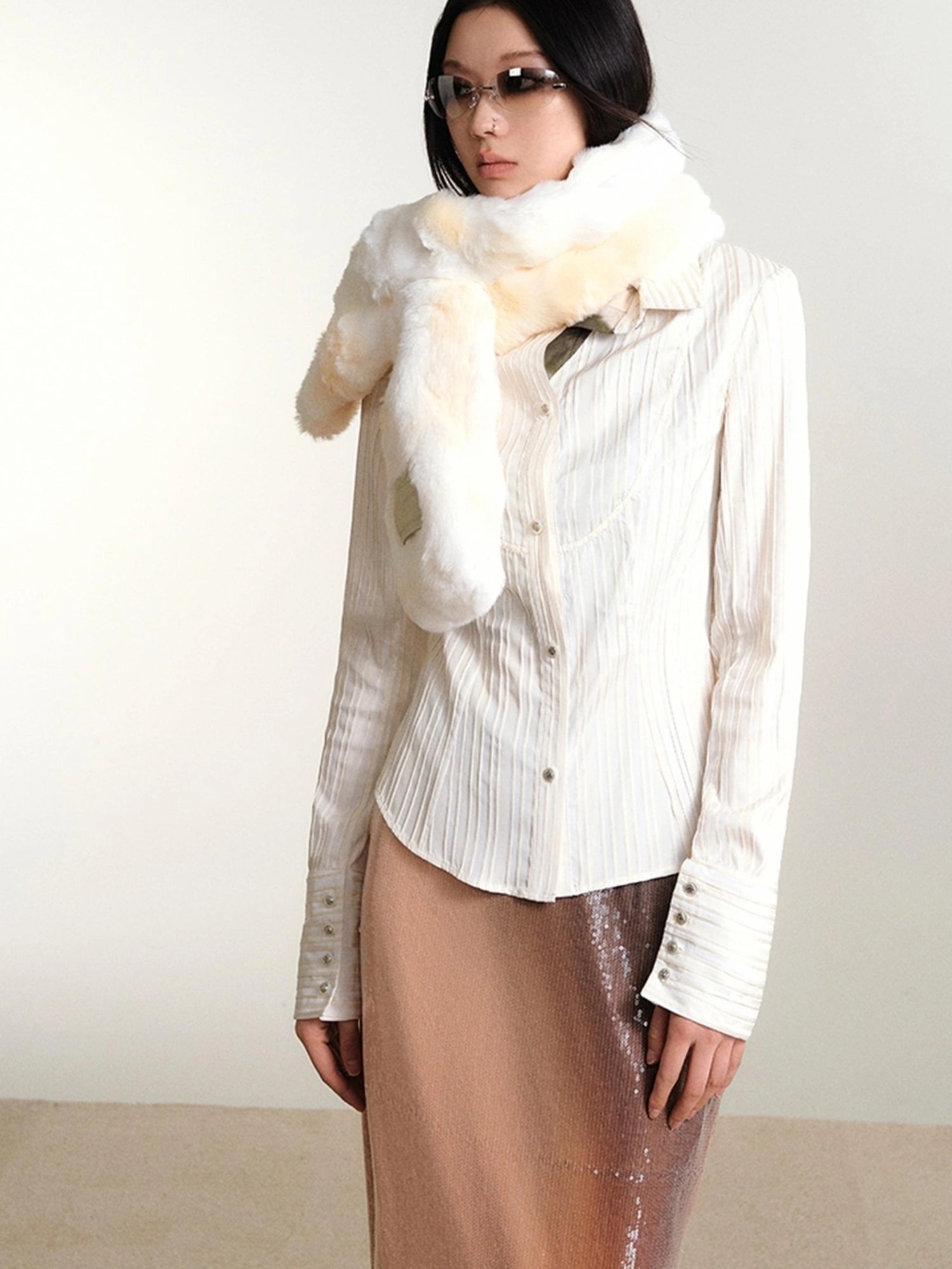 OfAkiva Soft Snowfall Douchi Knit Scarf