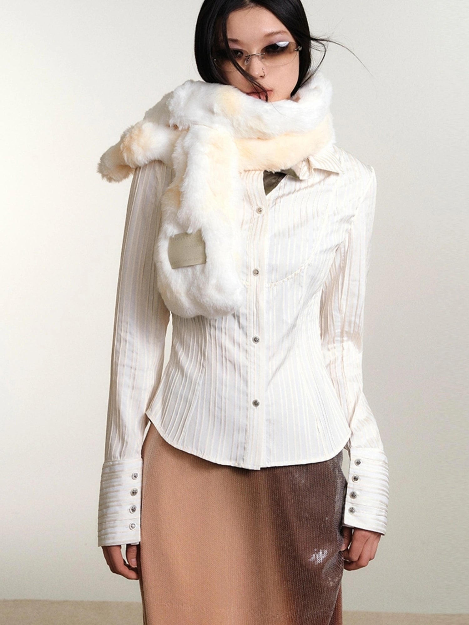 OfAkiva Soft Snowfall Douchi Knit Scarf