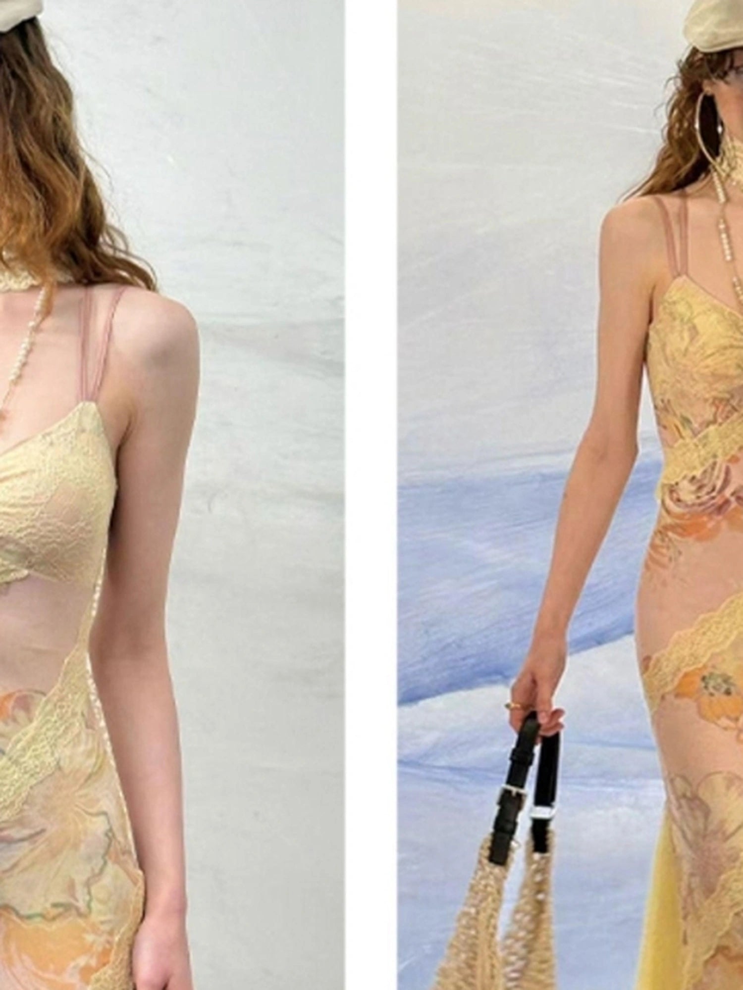 OfAkiva Sonnet Floral Print Halter Neck Lace Dress