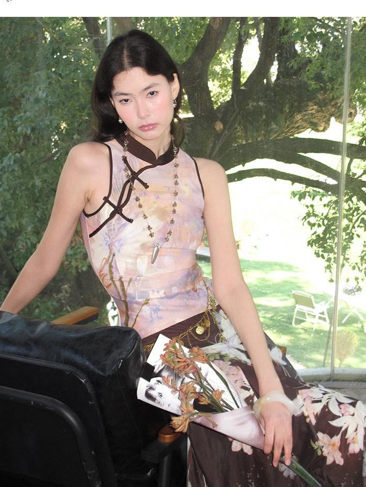OfAkiva Tiger Eye Butterfly Floral Print Knit Women&