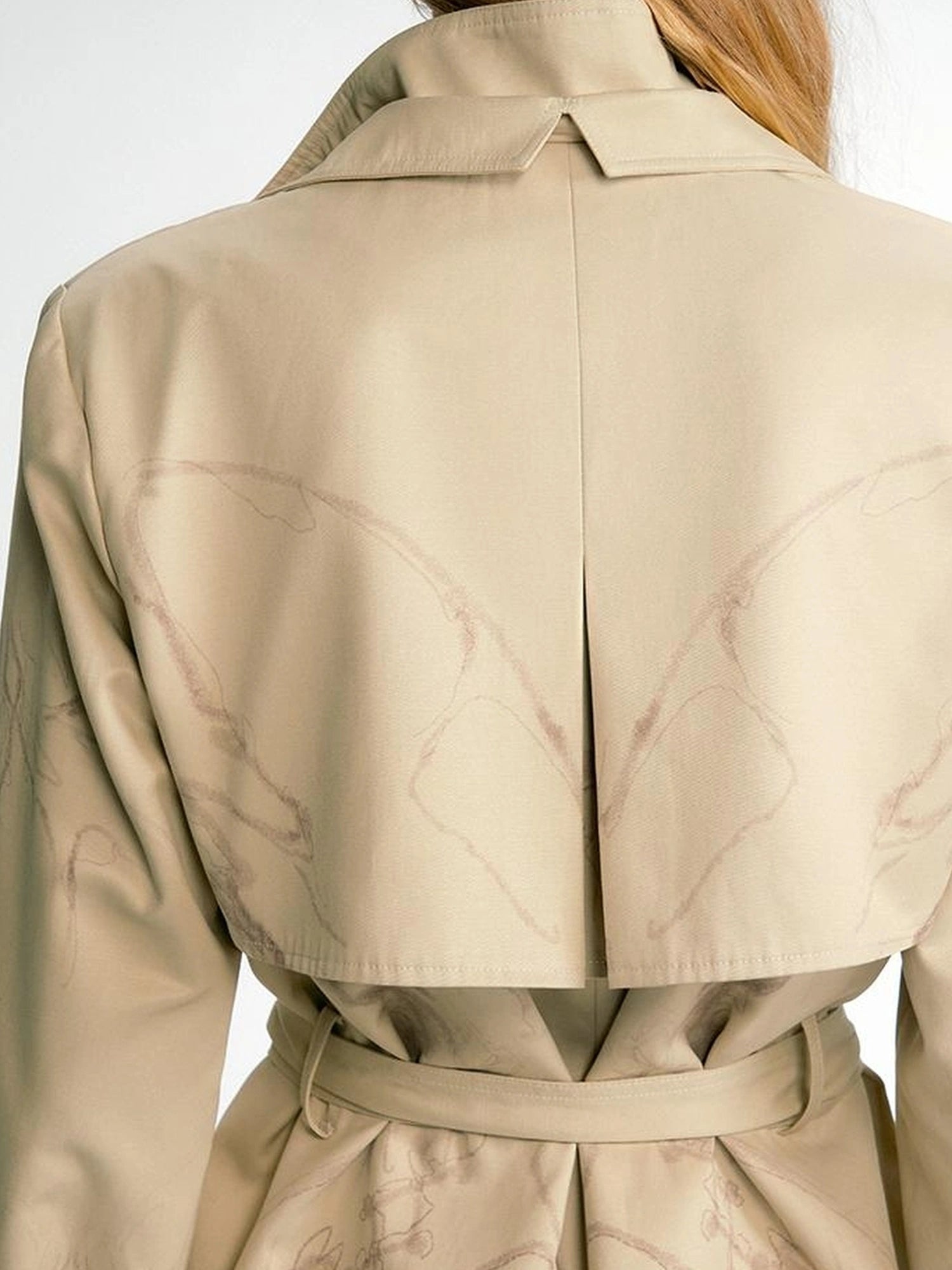 OfAkiva Tuileries Print Trench With Detachable Waist Tie