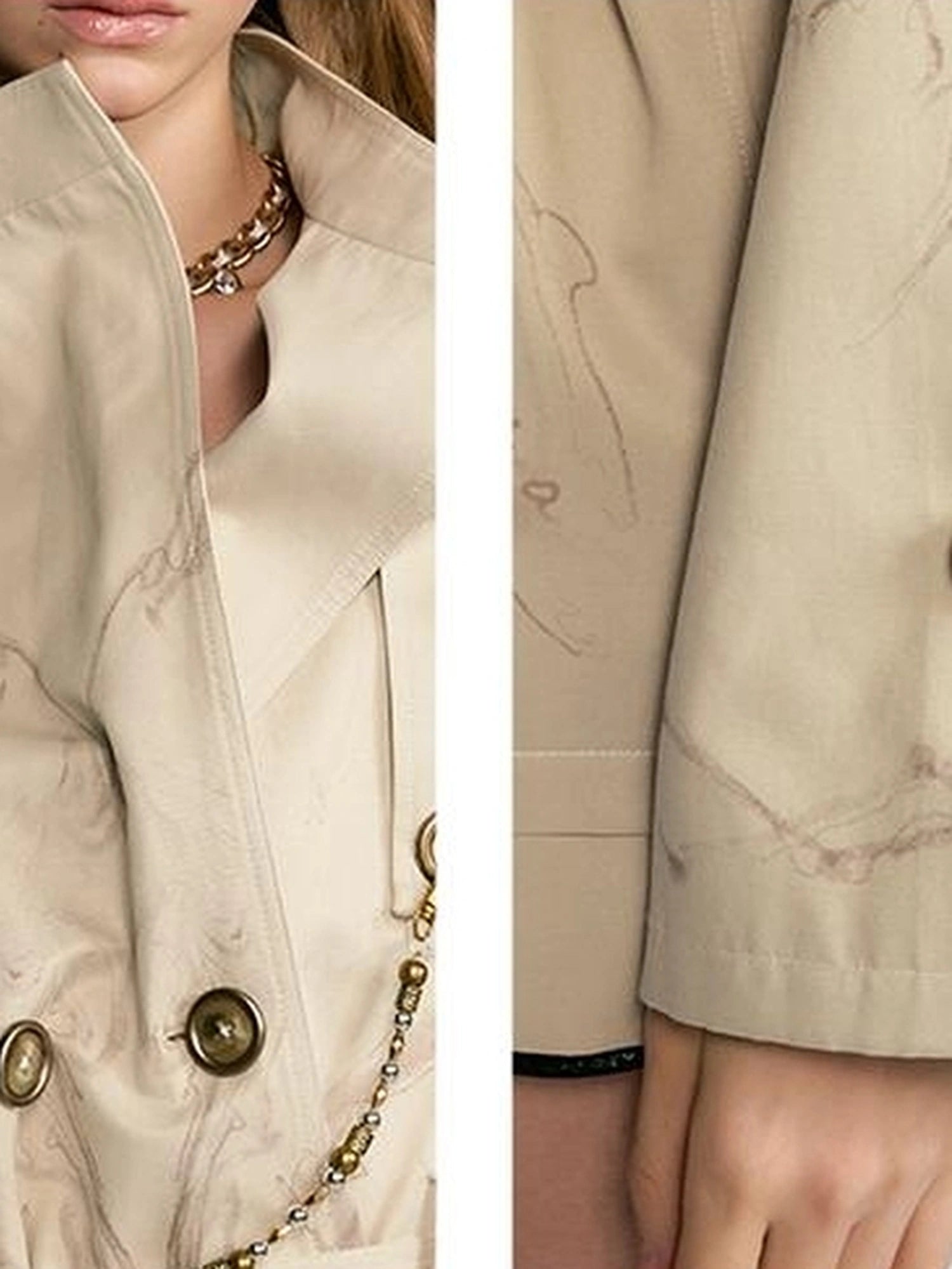 OfAkiva Tuileries Print Trench With Detachable Waist Tie