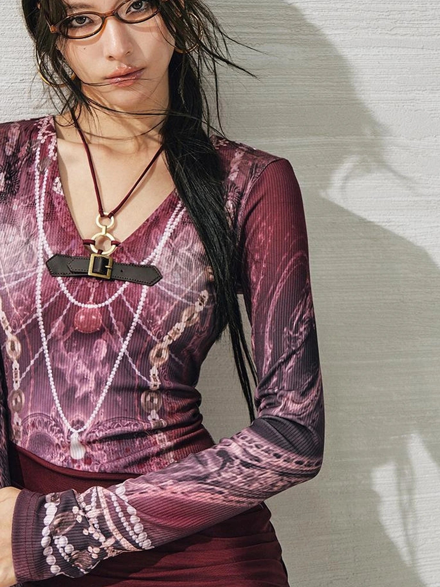 OfAkiva V-Neck Fishtail Maxi Dress With Floral Print