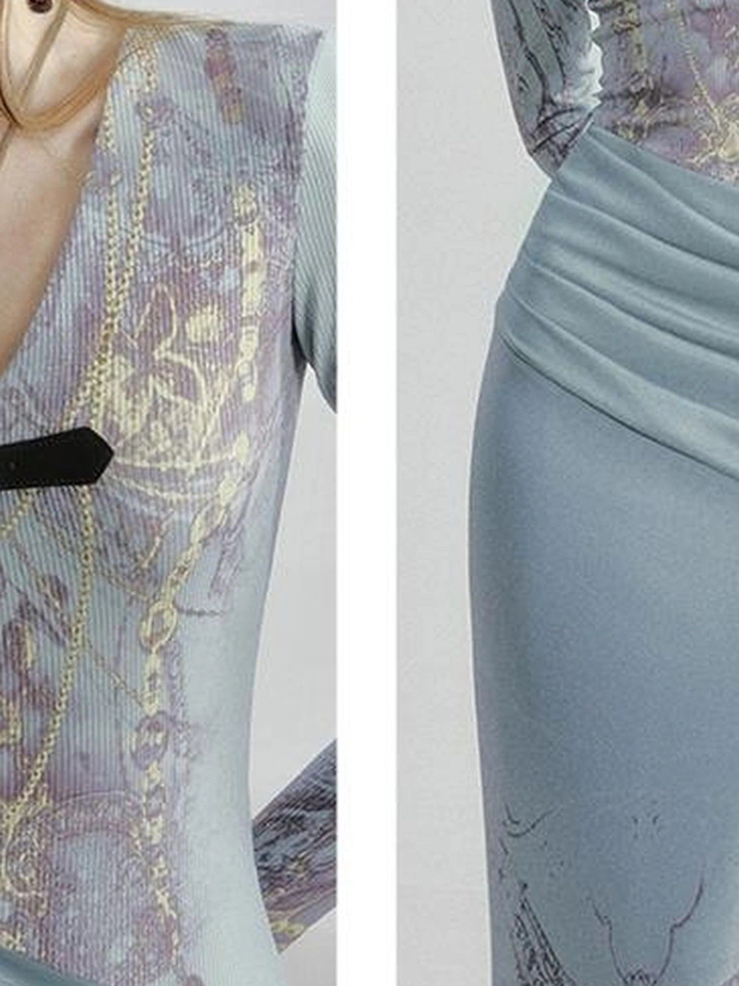 OfAkiva V-Neck Fishtail Maxi Dress With Floral Print