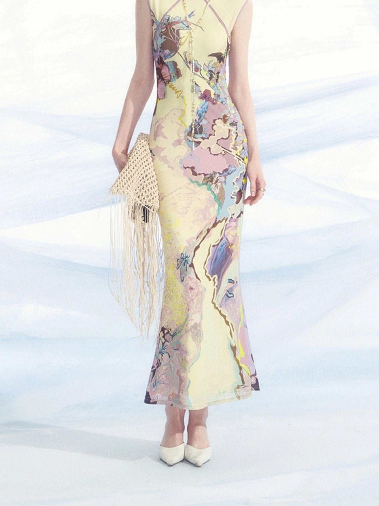 OfAkiva V-Neck T-Shirt Long-Sleeve Maxi Dress