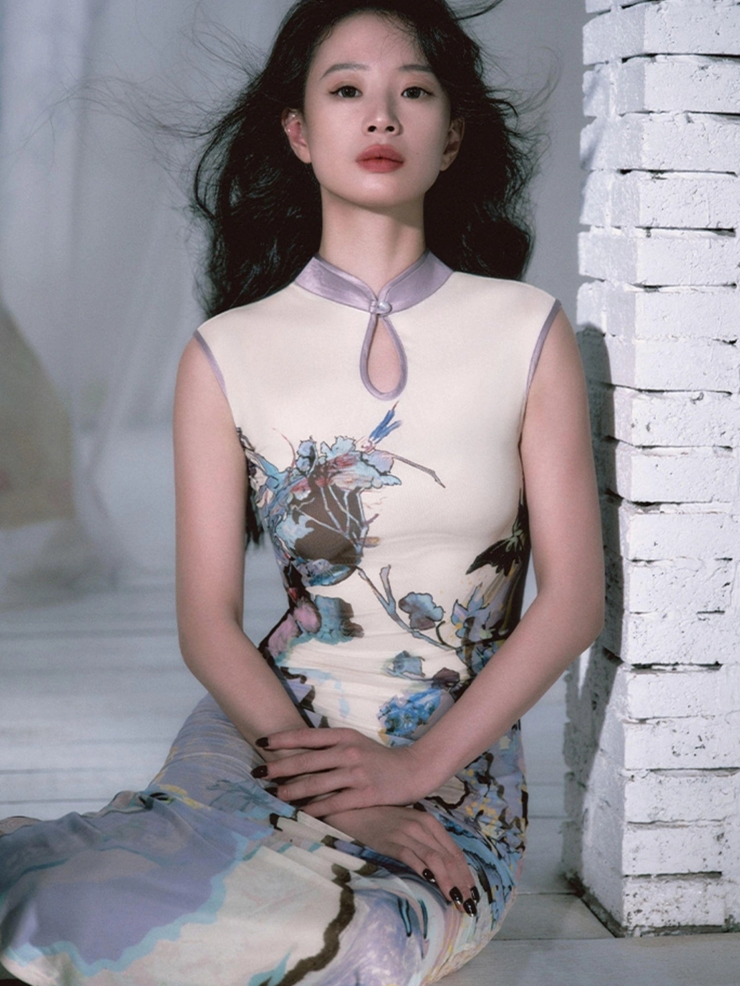 OfAkiva V-Neck T-Shirt Long-Sleeve Maxi Dress