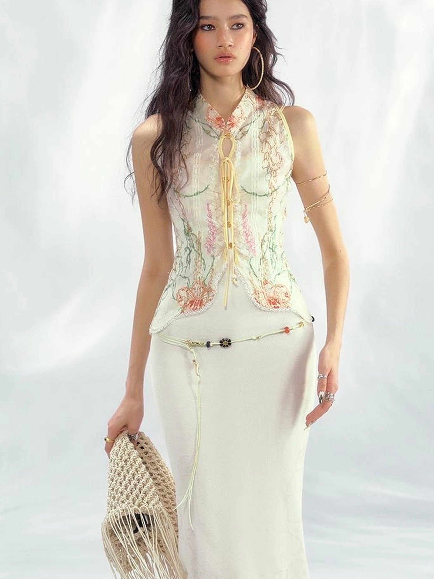 OfAkiva V-Neck T-Shirt Long-Sleeve Wrap Dress