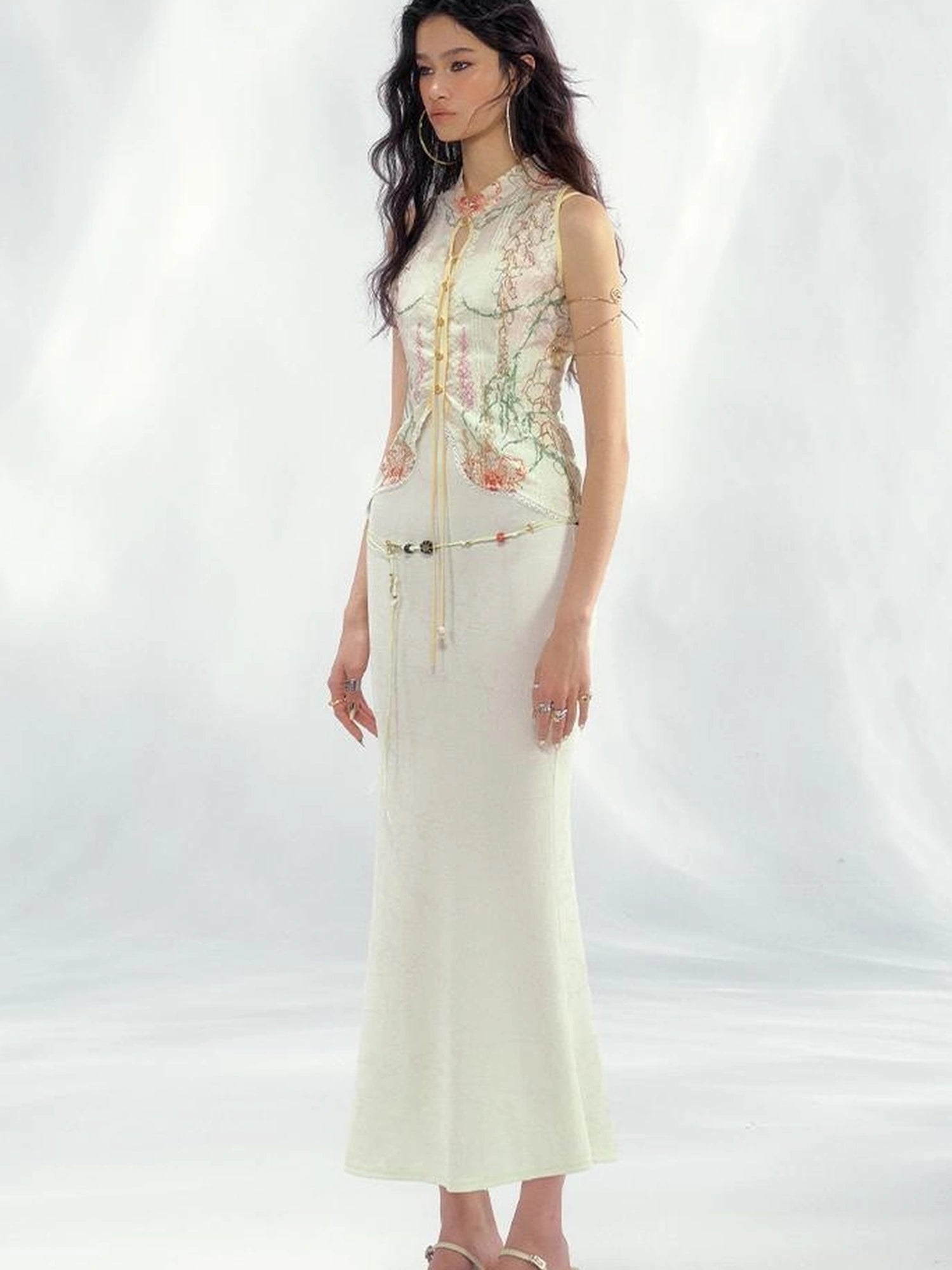 OfAkiva V-Neck T-Shirt Long-Sleeve Wrap Dress