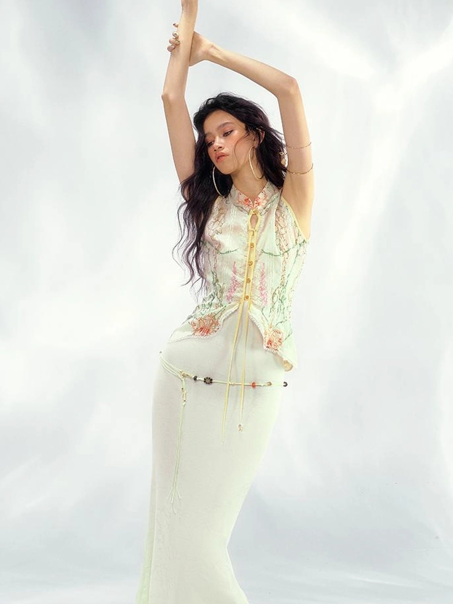 OfAkiva V-Neck T-Shirt Long-Sleeve Wrap Dress