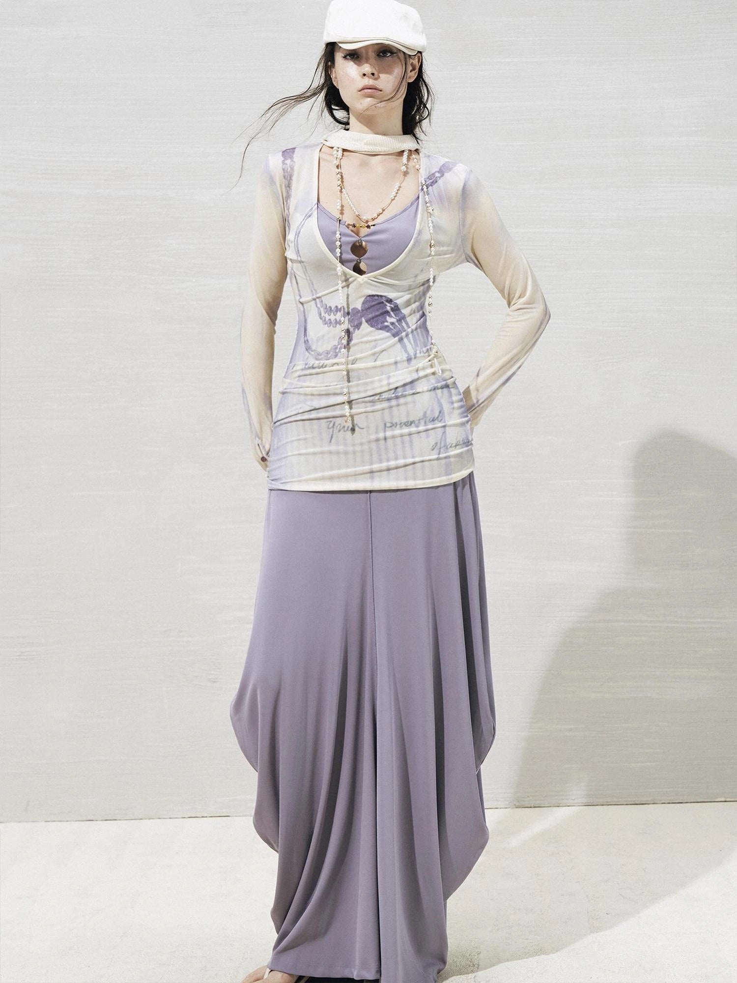 OfAkiva V-neck T-shirt Long Sleeve Relaxed Two Piece Dress