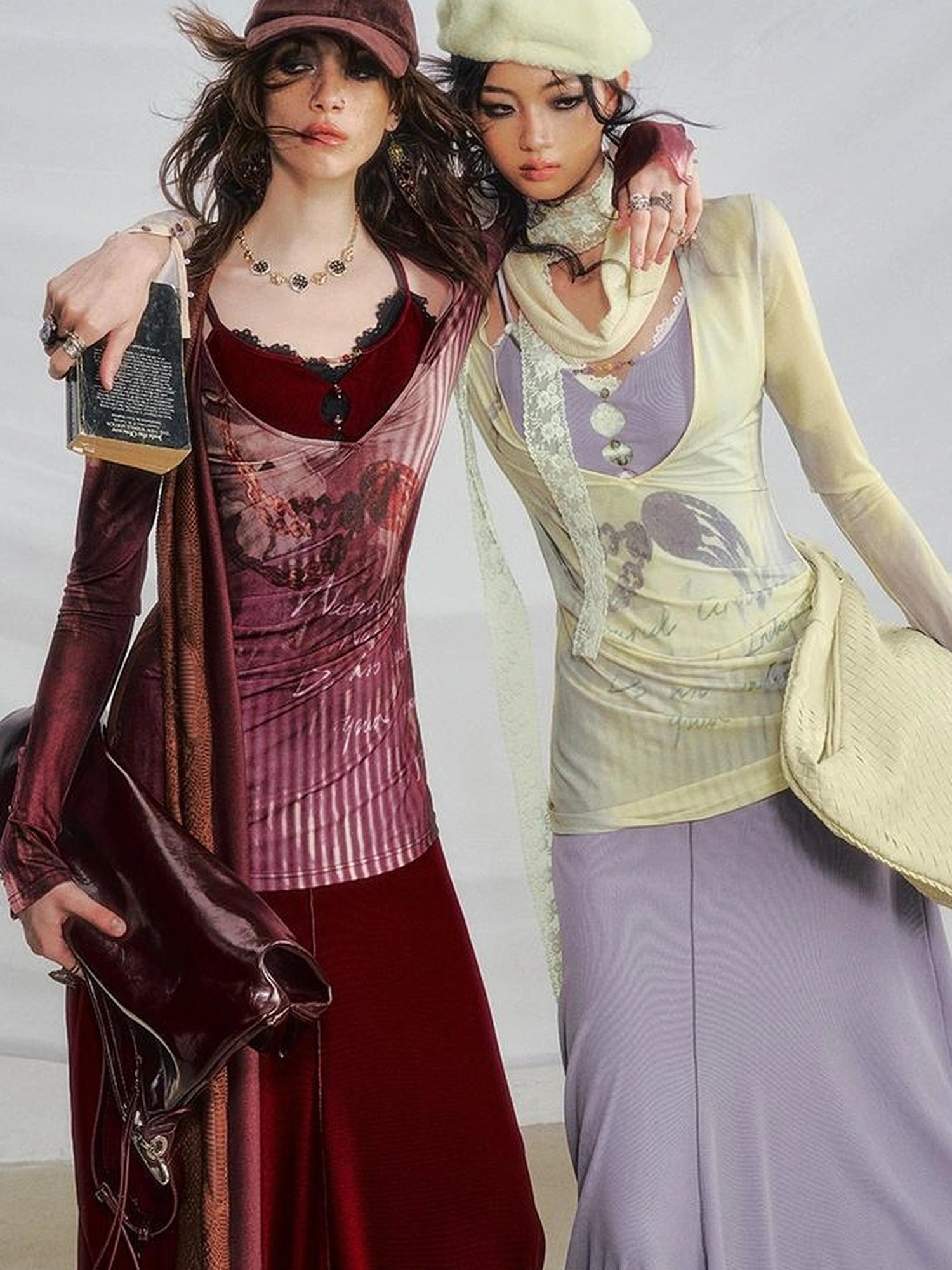 OfAkiva V-neck T-shirt Long Sleeve Relaxed Two Piece Dress