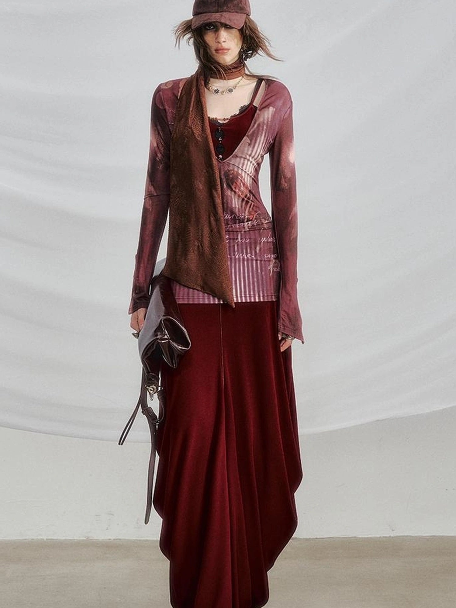 OfAkiva V-neck T-shirt Long Sleeve Relaxed Two Piece Dress