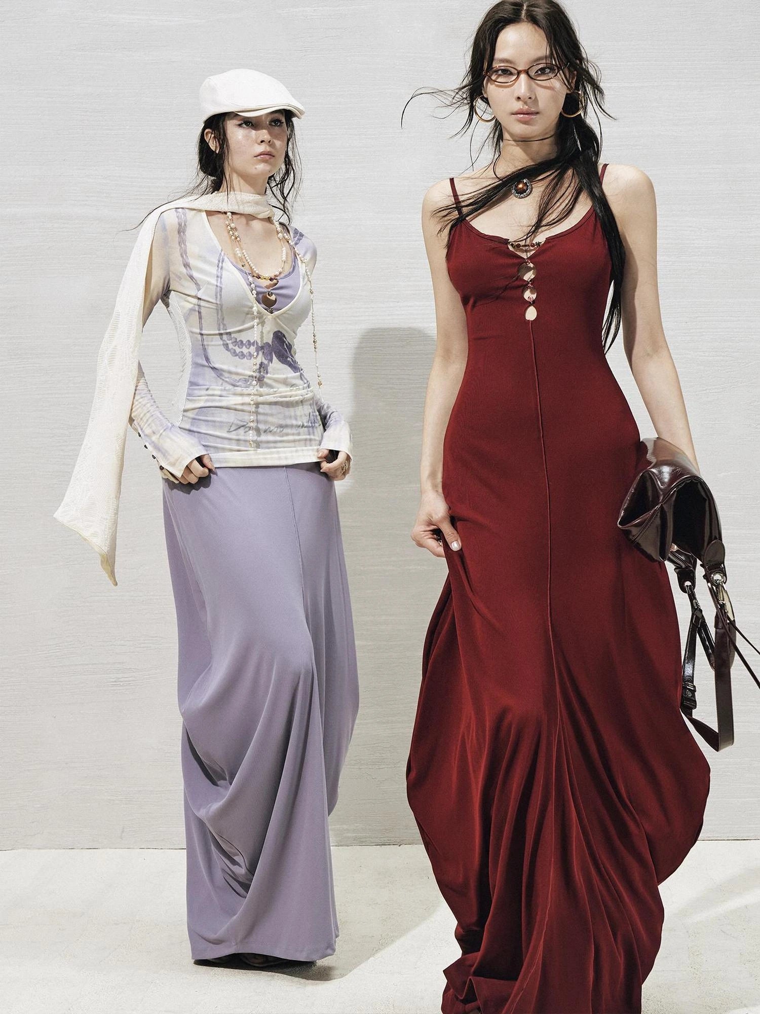 OfAkiva V-neck T-shirt Long Sleeve Relaxed Two Piece Dress