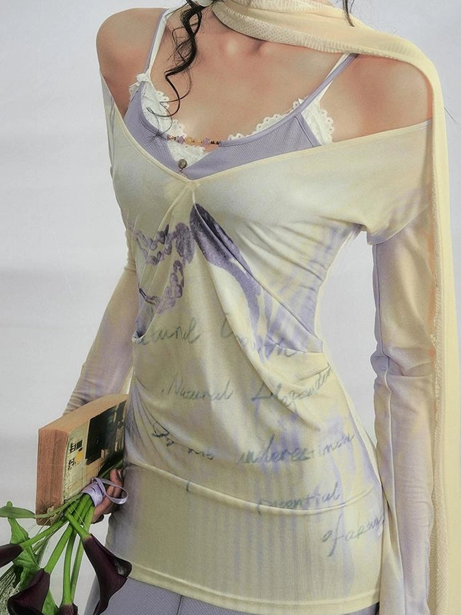 OfAkiva V-neck T-shirt Long Sleeve Relaxed Two Piece Dress