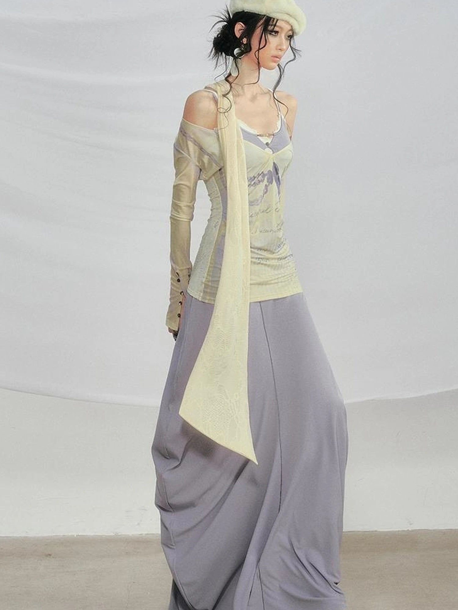 OfAkiva V-neck T-shirt Long Sleeve Relaxed Two Piece Dress