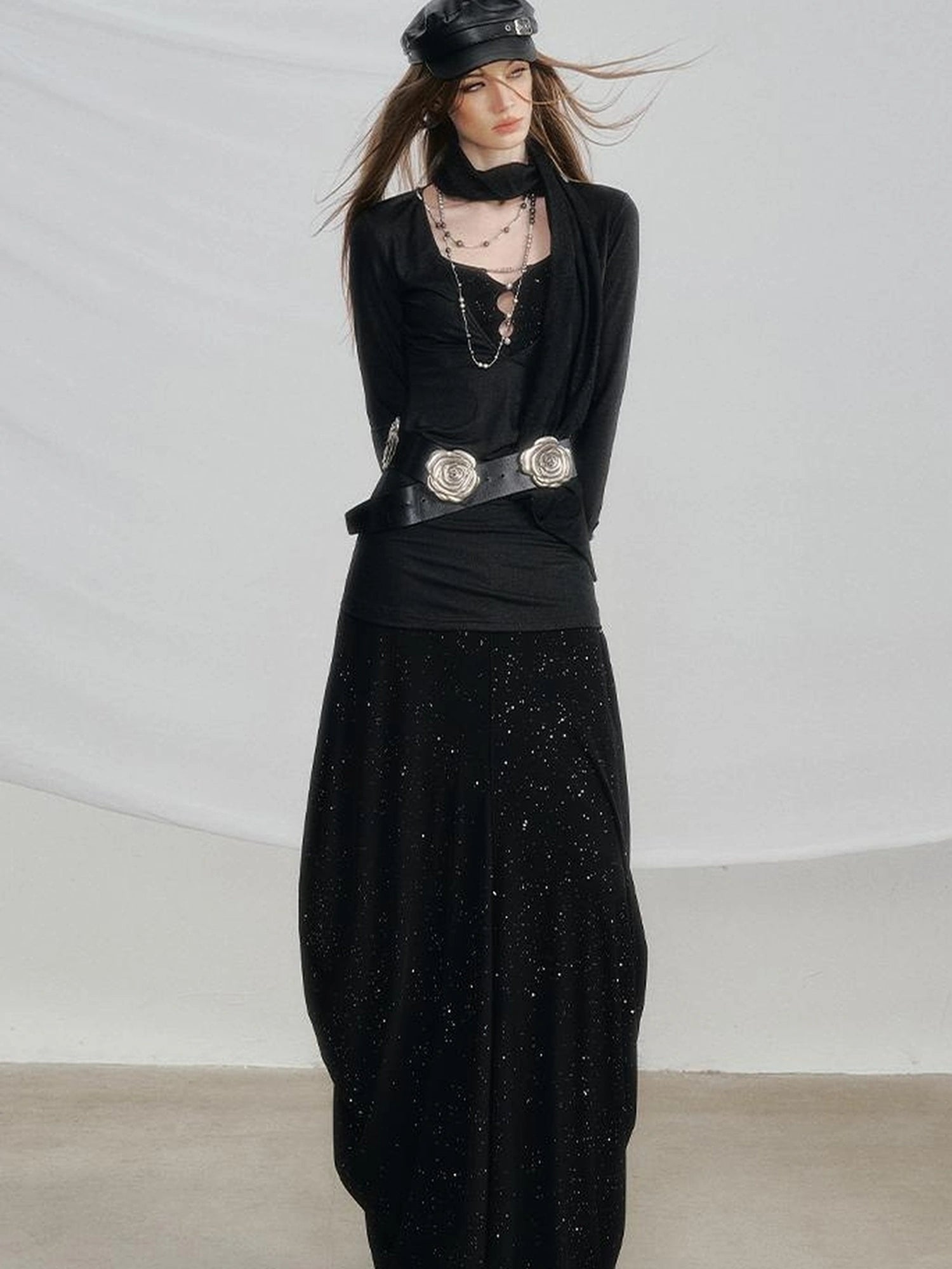 OfAkiva V-neck T-shirt Long Sleeve Relaxed Two Piece Dress