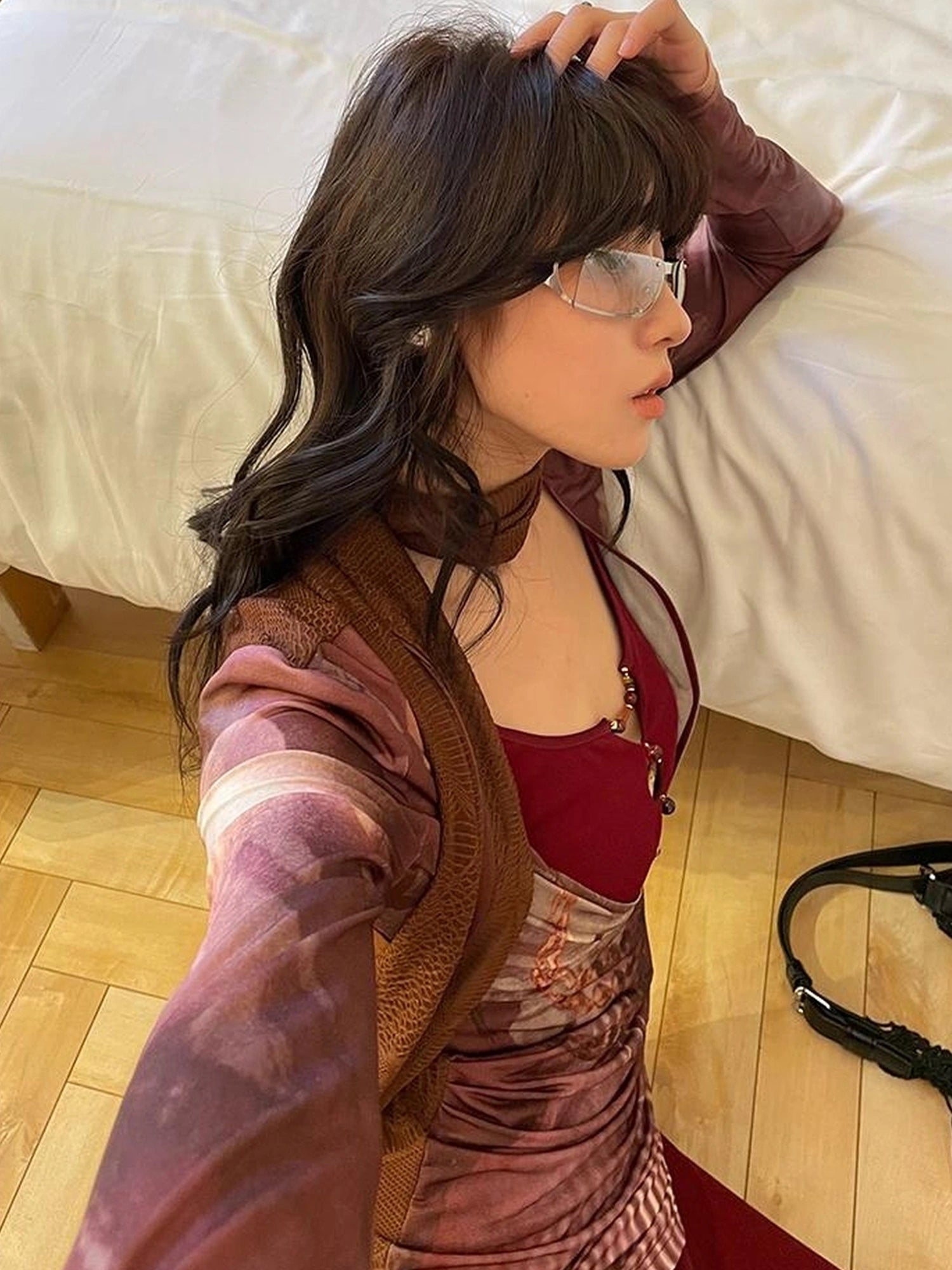 OfAkiva V-neck T-shirt Long Sleeve Relaxed Two Piece Dress