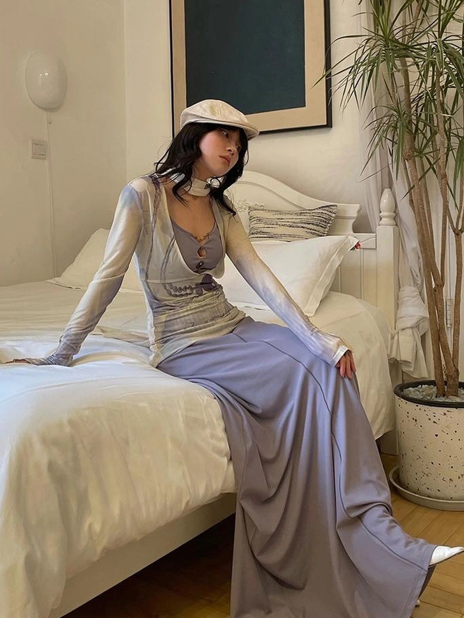 OfAkiva V-neck T-shirt Long Sleeve Relaxed Two Piece Dress