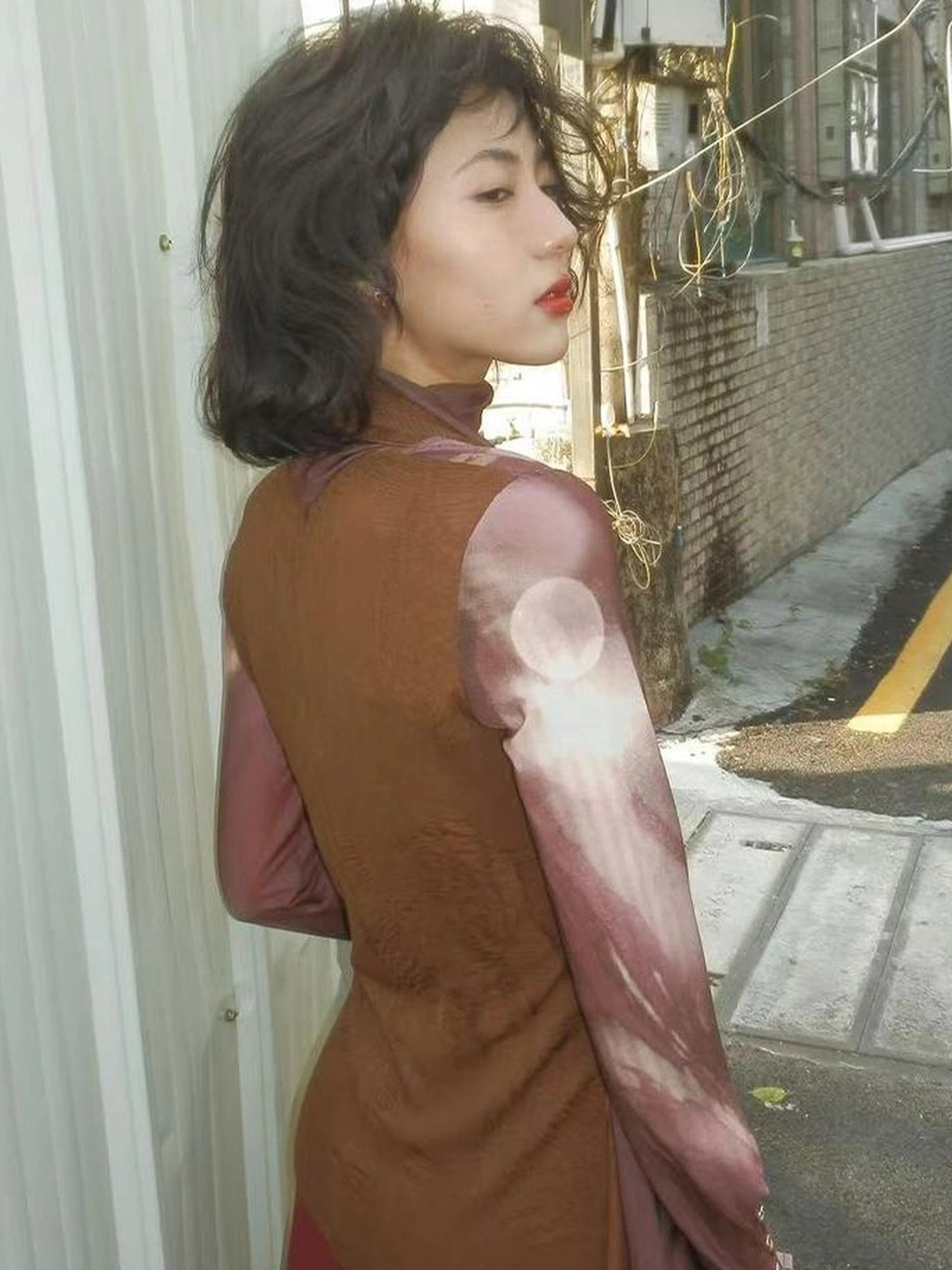 OfAkiva V-neck T-shirt Long Sleeve Relaxed Two Piece Dress