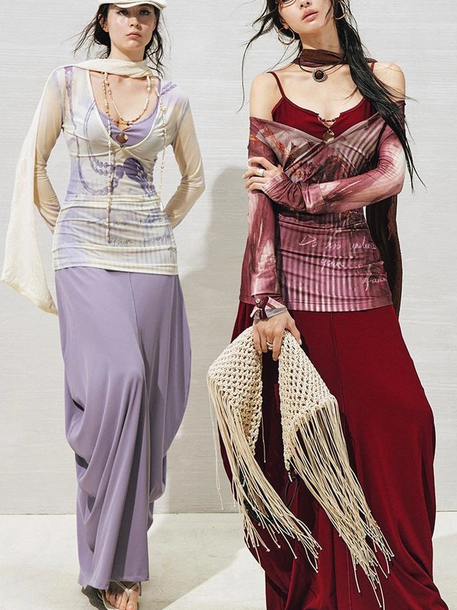 OfAkiva V-neck T-shirt Long Sleeve Relaxed Two Piece Dress