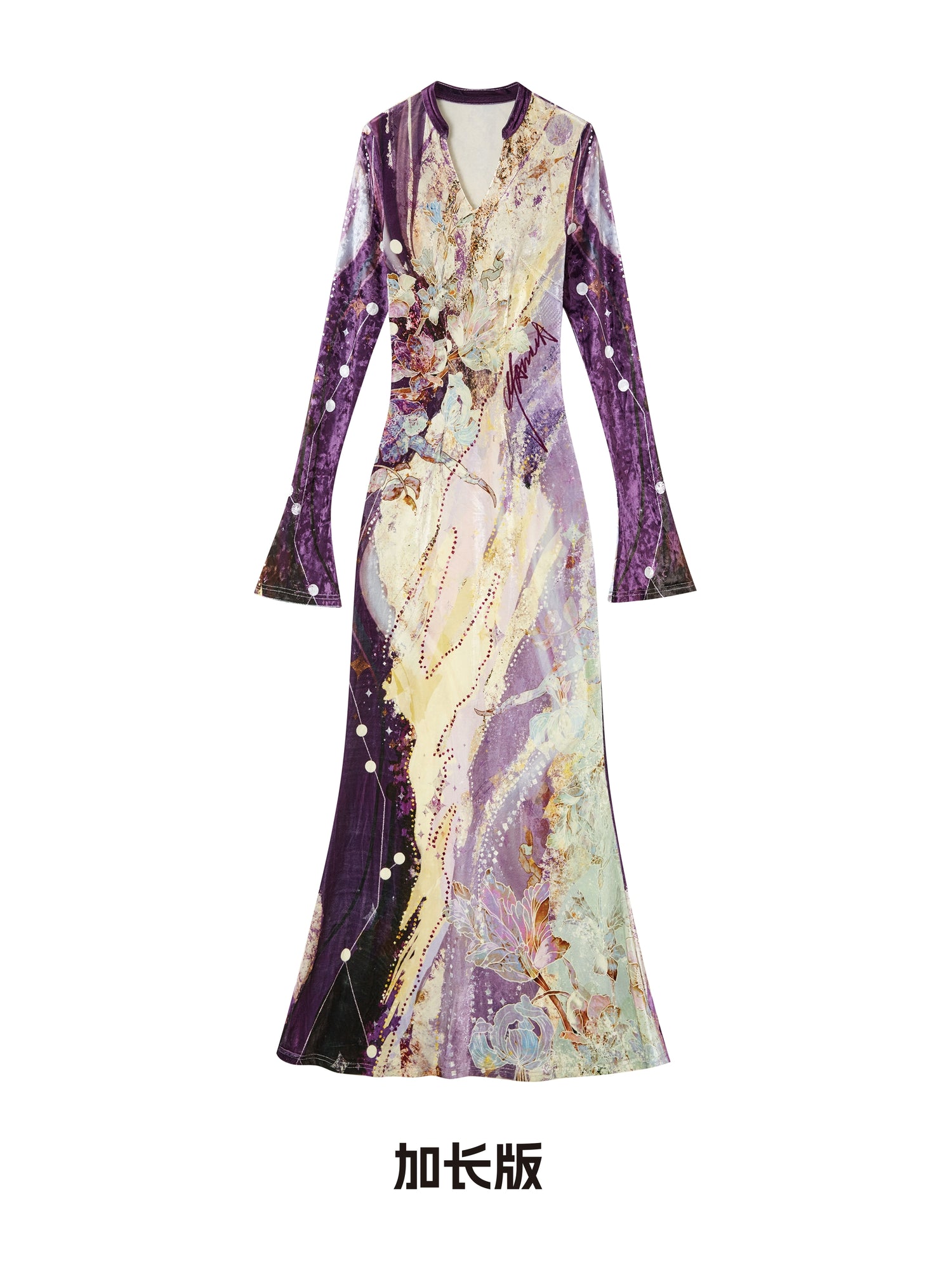 OfAkiva_Velvet_Floral_V-Neck_Mermaid_Gown_MISSTT