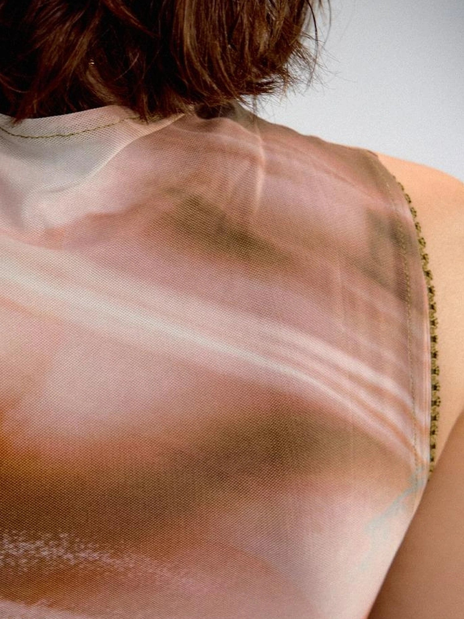 OfAkiva Vintage Glow Floral Cheongsam Dress With Sheer Mesh