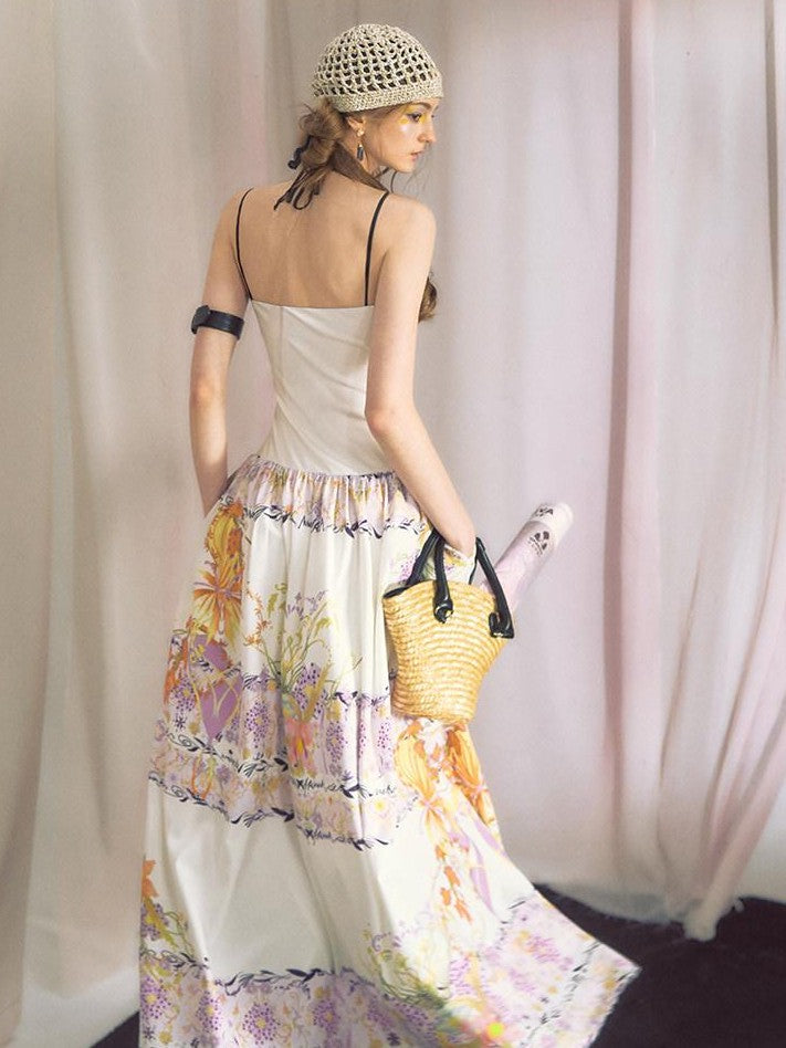 OfAkiva Violet Printed Embroidered Flared Patchwork Women&