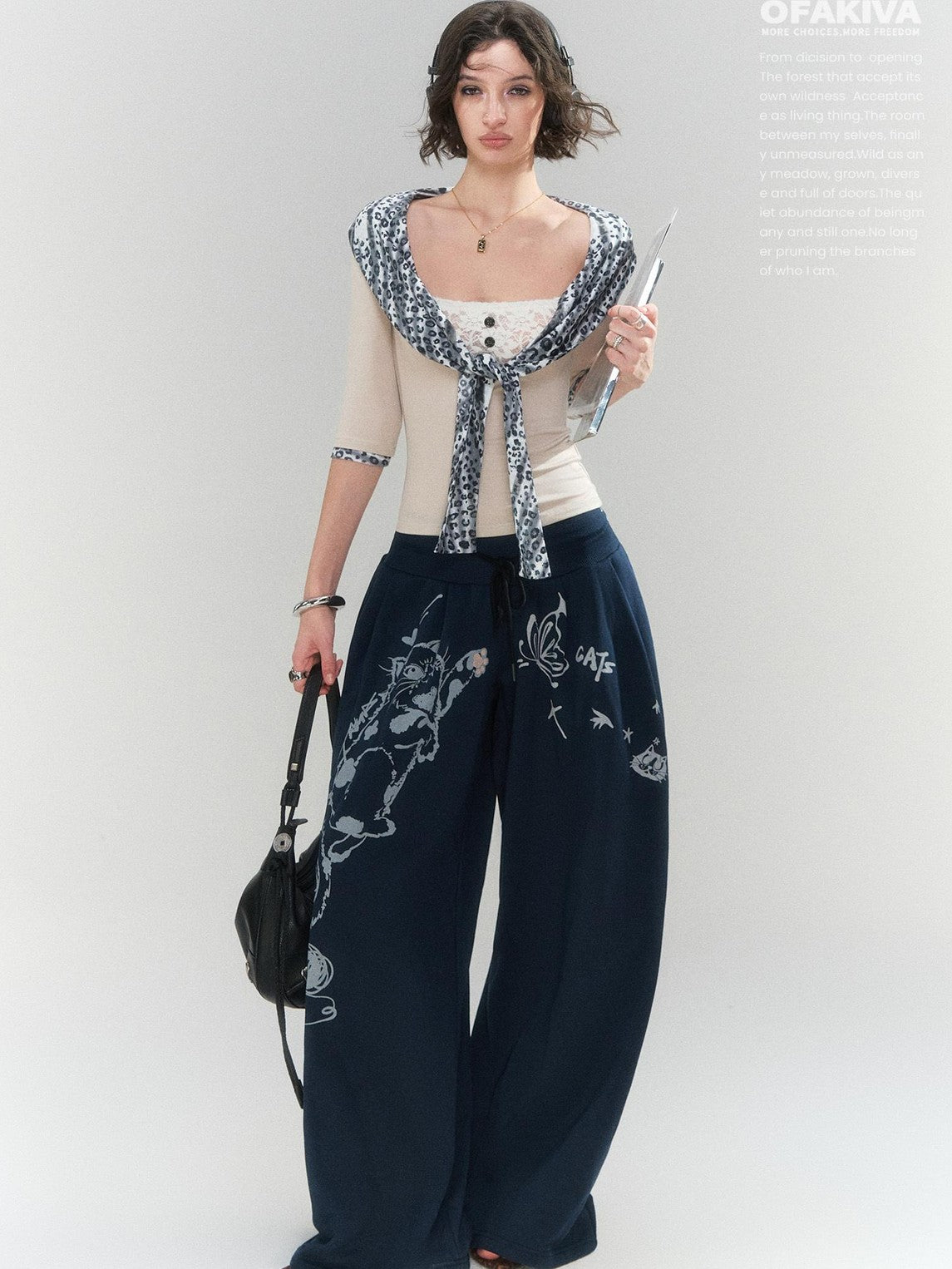 OfAkiva Y2k Faux Layered Knit Slim Fit Women&