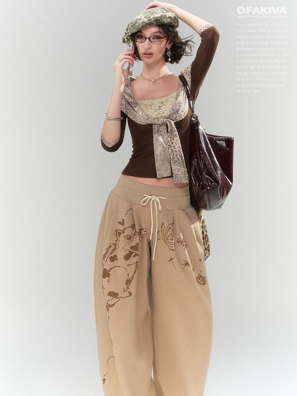 OfAkiva Y2k Faux Layered Knit Slim Fit Women&