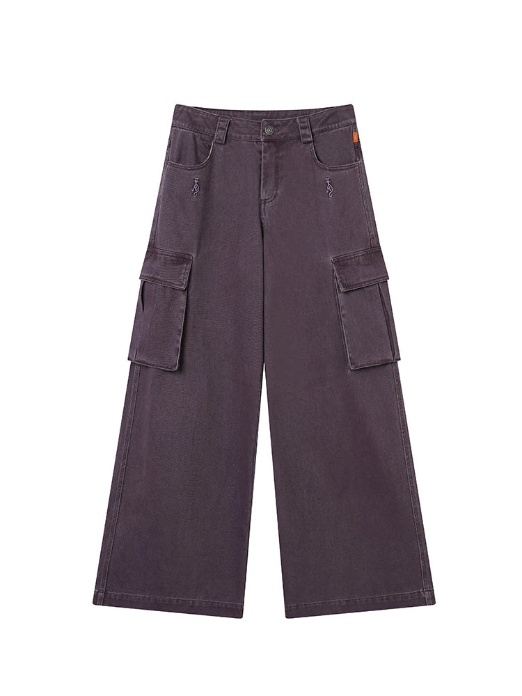 Dragon Oracle Trousers Embroidered Wide Leg Denim Pants