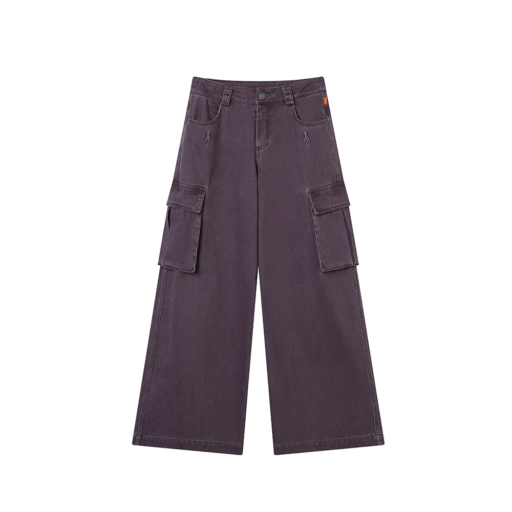 Achihara Dragon Oracle Trousers Embroidered Wide Leg Denim Pants