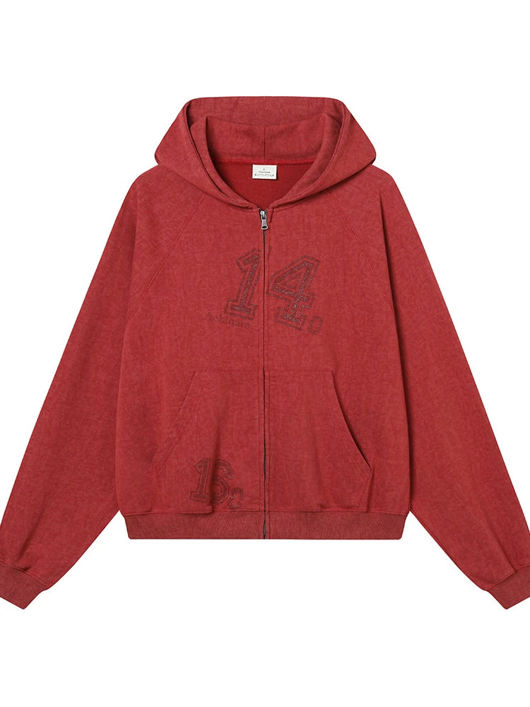 Renaissance Washed Hoodie V-Neck T-Shirt Long-Sleeve